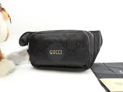 グッチ クロスボディバッグ オフザグリッドGG ナイロン/レザー黒 ウエストバッグ ベルトバッグ 未使用@ 1