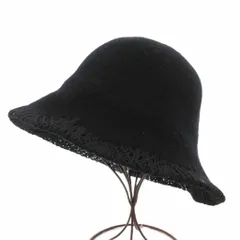 カシラ CA4LA CF JEANNE ウールバケットハット 帽子 レース切替 黒 ブラック SHK00962 /GV