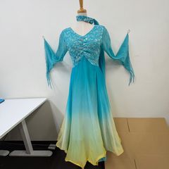 社交ダンス ドレス ライトグリーン 長袖 - メルカリ