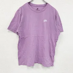 古着 used　NIKE　ナイキ　半袖Tシャツ　ワンポイント刺ロゴ　スウッシュ　紫　パープル　Lサイズ【値引き交渉OK！】