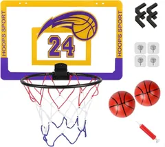 All Trust バスケットゴール 室内 ミニバスケットゴール 室内遊び 子供用 取り付けピンフック付き ボール2個セット