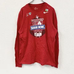 古着 used　NIKE　ナイキ　長袖プリントTシャツ　スウッシュ　赤　レッド　Lサイズ【値引き交渉OK！】