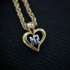 【良品】NINA RICCI ニナリッチ ネックレス NRロゴ ハート ゴールド　260220008