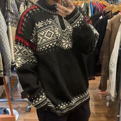 90s⭐︎Woolrich ウールリッチ ニット 鹿柄 バーズアイ ウール M 