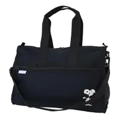 スヌーピー 旅行かばん リップストップボストンバッグ ブラック ピーナッツ マリモクラフト 大容量バッグ トラベル キャラクター グッズ 