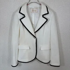 セシルマクビー パイピング テーラードジャケット 白 卒業式 入学式　レディース