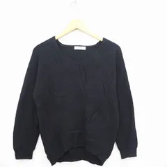 アーバンリサーチ サニーレーベル URBAN RESEARCH Sonny Label ニット セーター 無地 リブ シンプル Vネック 長袖 ウール混 F ブラック 黒 /MT44