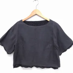 ルージュヴィフ Rouge vif FONCE スエードタッチ カットソー Tシャツ レース 丸首 半袖 クロップド グレー /FT35のサムネイル