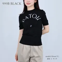 パトゥ PATOU レディース 半袖ニット ロゴニット クルーネックニット KN068-8045 999B BLACKのサムネイル