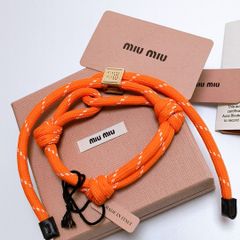 美品】miu miu ミュウミュウ コード ブレスレット オレンジ RFID