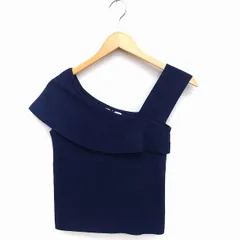 シュープリームララ Supreme.La.La. Supreme LaLa ニット カットソー アシンメトリー ノースリーブ 無地 M ネイビー 紺 /FT1