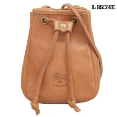 美品 イルビゾンテ IL BISONTE BILLY JEALOUSY BOUTIQUE ビリージェラシー別注 レザー 巾着 ショルダーバッグ キャメル