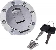 InZaccaZ タンク キャップ ガソリン 燃料 キー 付き 汎用 TZR50 125 250 R1-Z XJR400 1200 1300 YSR50 80 YZF 1000R ジール 等 ヤマハ用 (シルバー,  ヤマハ用 タンクキャップ)のサムネイル