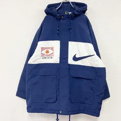 古着 used　90s　NIKE　ナイキ　モッズコート　ベンチコート　中綿入りナイロンパーカー　ヴィンテージ　紺　ネイビー　XLサイズ【値引き交渉OK！】