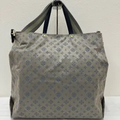 Y9629　russet ラシット　ビッグショッパートート　2way　ショルダーバッグ　ハンドバッグ　グレージュ　ブルー　レディース　モノグラム　ナイロン　レザー　大きめ　大容量　シンプル　カジュアル　きれいめ　トートバッグ