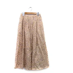 アーバンリサーチ ドアーズ URBAN RESEARCH DOORS フレア スカート ロング コットン 総柄 1 ベージュ /KT34