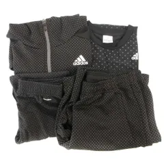 アディダス adidas ジップパーカー カットソー レギンス ハーフパンツ まとめ 4点セット M L ドット柄 黒 ブラック 白 ホワイト /GV