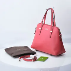 ケイトスペード シダーストリート kate spade CEDAR STREET バッグ 2WAYハンドバッグ 型押しレザー レッド 美品
