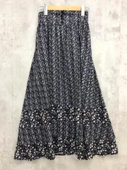 an another angelus アンアナザーアンジェラス 小花柄 フレア ギャザー ロング スカート sizeF/ネイビー系 ■◇ レディース