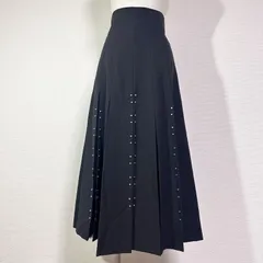 AMERI CHASM SCREEN SKIRT スタッズ&チュールデザイン バックゴム フレアスカート 黒 M