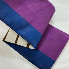 美品✨半幅帯 パープル　ゴールド　グラデーション 唐草文様 美品✨半幅帯 パープル ゴールド グラデーション 唐草文様 - メルカリ