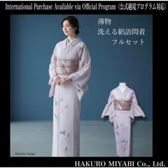 薄物　絽　訪問着　化繊　フルセット　4点 M〜L 158〜168 美品　フ8-7