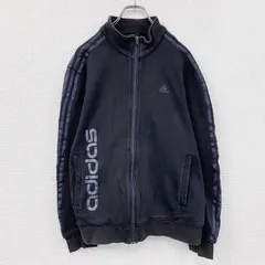 古着 used　00s　adidas　アディダス　トラックジャケット/ジャージ　パフォーマンスロゴ　ヴィンテージ　黒　ブラック　Oサイズ【値引き交渉OK！】