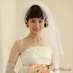 ウェディングベール【フリル】（ミドル丈）