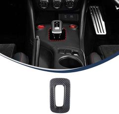 Hcilloend 日産 フェアレディZ RZ34 2022～2025に適用 シフトノブカバー シフトゲートパネル シフトゲートカバー シフトノブトリム カーボンファイバー製 取付簡単 貼付タイプ 装飾用 外装パーツ カスタム (ブラック)