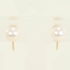 K18YG イヤリング clip-on earrings パール（真珠） 総重量約1.9g
