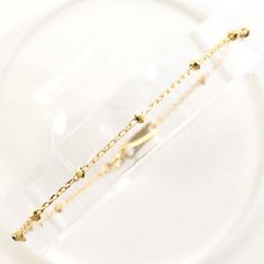 K18・18金ペタル小豆チェーン・ブレスレット18cm新品未使用・刻印アリ