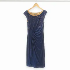 【パーティードレス】　ネイビー　タイトワンピース　結婚式　発表会 お呼ばれ　[送料無料]