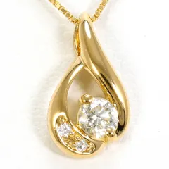 K18YG ネックレス ダイヤモンド 0.140ct ダイヤモンド 0.01ct 総重量約1.7g 約40cm
