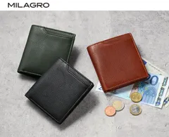 MILAGRO ミラグロ 牛革ソフトミリング・マネースルー2つ折り財布 メンズ 折り財布 財布 革 レザー 小さい財布 マネースルー 春財布 父の日 クリスマス 誕生日 プレゼント ギフト slm1473
