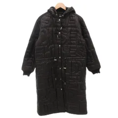 ディーゼル DIESEL 中綿コート ロング シンサレート ロゴ刺繍 フード ステッチ 黒 ブラック /FF