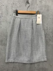 新品 MISCH MASCH ミッシュマッシュ ツイード ひざ丈 タイト スカート sizeM/ライトグレー ■◇ レディース