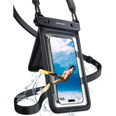 【新品】 Aomiker スマホ 防水 ケース 小物入れ 収納ポケット付き : 海 プール 水中 撮影 IPX8 スマフォ ぼうすい バッグ 首かけ 水泳 カバー ダブルパック 潜水 ポーチ すまほ 携帯 けいたい アイホン 顔認証 通話 海水浴 iPho 0