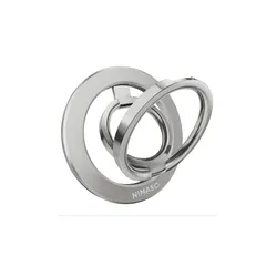 【新品】 NIMASO スマホリング MagSafe対応 スマホリング マグネット式 スマホ落下防止 角度調整可能 金属リング付き iPhone17/16/15シリーズ、Androidなど全機種対応(シルバー) 0