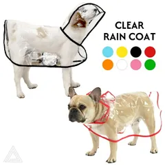 【3XLサイズ】犬 レインコート ポンチョ モモンガ レインポンチョ クリア 透明 パイピングデザイン 小型犬 中型犬 大型犬 雨 散歩 おしゃれ かわいい 動きやすい 袖なし 散歩グッズ フレンチブルドッグ コーギー チワワ マルチーズトイプードル
