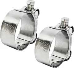 nanomaru ステンレス マフラーバンド クランプ パイプ バイク オートバイ パーツ サイレンサー ボルト 汎用 固定 排気管 2個セット (40-43mm)