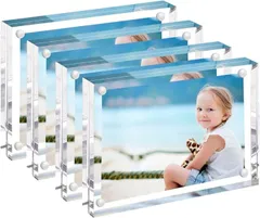 cobalt planet プライスカード立て 4個セット プライスホルダー アクリルプライス立て 値札 ポップスタンド アクリルpopスタンド (クリアー 直角,  82mmx55mm)