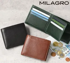 MILAGRO ミラグロ 牛革ソフトミリング・ベラ付き2つ折り財布 メンズ 折り財布 財布 革 レザー 小さい財布 ミニ財布 春財布 父の日 クリスマス 誕生日 プレゼント ギフト slm2919