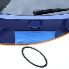 Sauicemy スバル クロストレック 2024年～2025年に対応 エンブレム装飾カバー 車のロゴ パネル 保護カバー リングアクセサリー リング装飾ステッカー リングカバー 前＆後ロゴリング カー用品 ABS製 (後のロゴ/マットブラック)