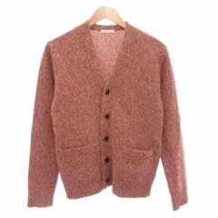 タケオキクチ TAKEO KIKUCHI 美品 カーディガン ニット 2 長袖 Vネック ウール 赤 レッド /AE