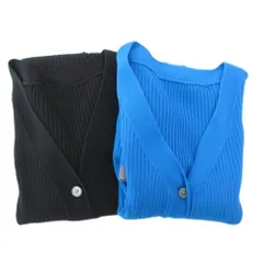 AIC. カーディガン まとめ 2点セット 長袖 ロング丈 F 青 ブルー 黒 ブラック /GV