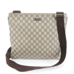 美品 グッチ GGスプリーム 201446 レザー ショルダーバッグ 斜め掛け メッセンジャー ビジネス 通勤 A4 メンズ REM DJ7-7【中古】