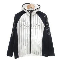 スボルメ svolme ジャケット S フード ストライプ 白 ホワイト 紺 ネイビー /AE