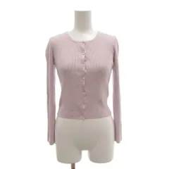 トッカ TOCCA SILK RIB カーディガン M シルク リブニット 長袖 紫 パープル /AE