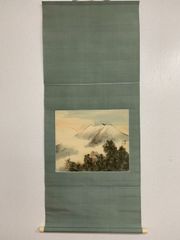 複製/富岡鉄斎/富士山図/山水図/横物/工芸品/掛軸/名家伝来AE-286
