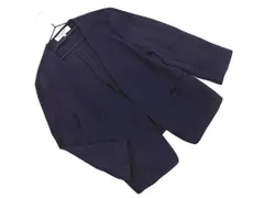 NATURAL BEAUTY BASIC ナチュラルビューティーベーシック ノーカラー ジャケット sizeS/紺 ■◇ レディース